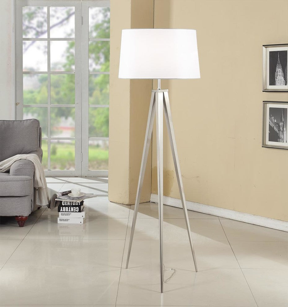 Artiva Hollywood 63" Brushed Nickel Tripod Floor Lamp