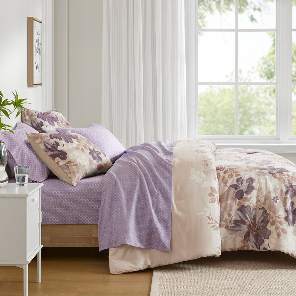Madison Park Essentials Luna Floral Comforter Set With Bed Sheets
