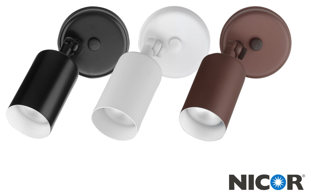 NICOR Single Cylinder Bullet Outdoor Lighting, White