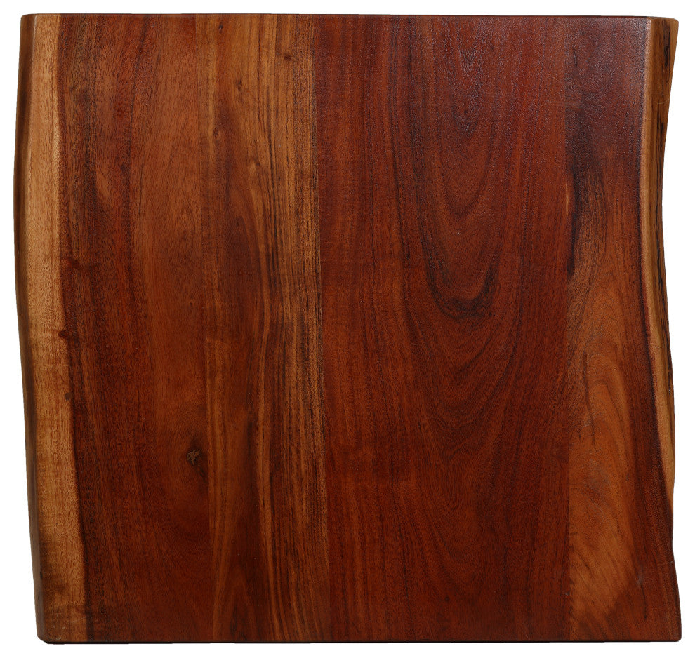 Bare Decor Nunavut Square End Table Wood Live Top With Black Metal Hairpin Legs