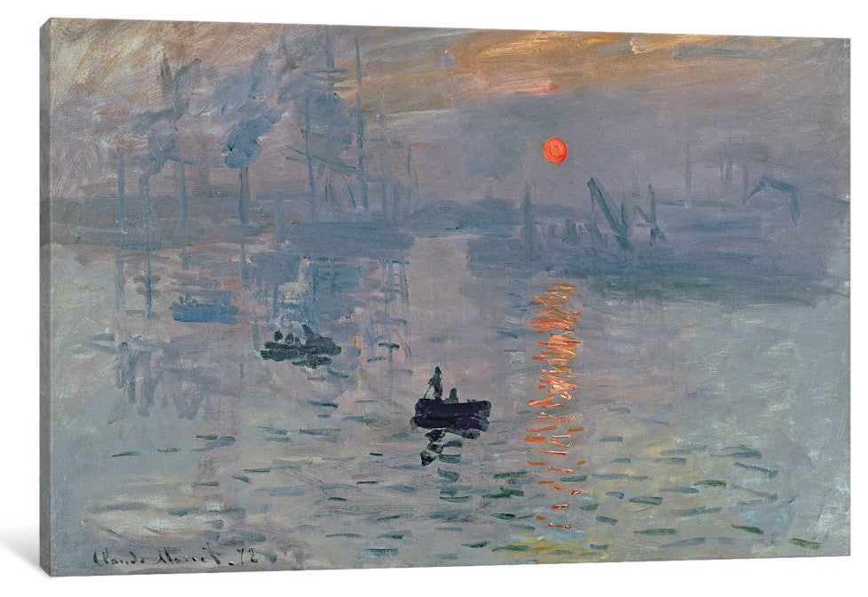 "Impression: Sunrise, 1872 " by Claude Monet, 18x12x1.5"