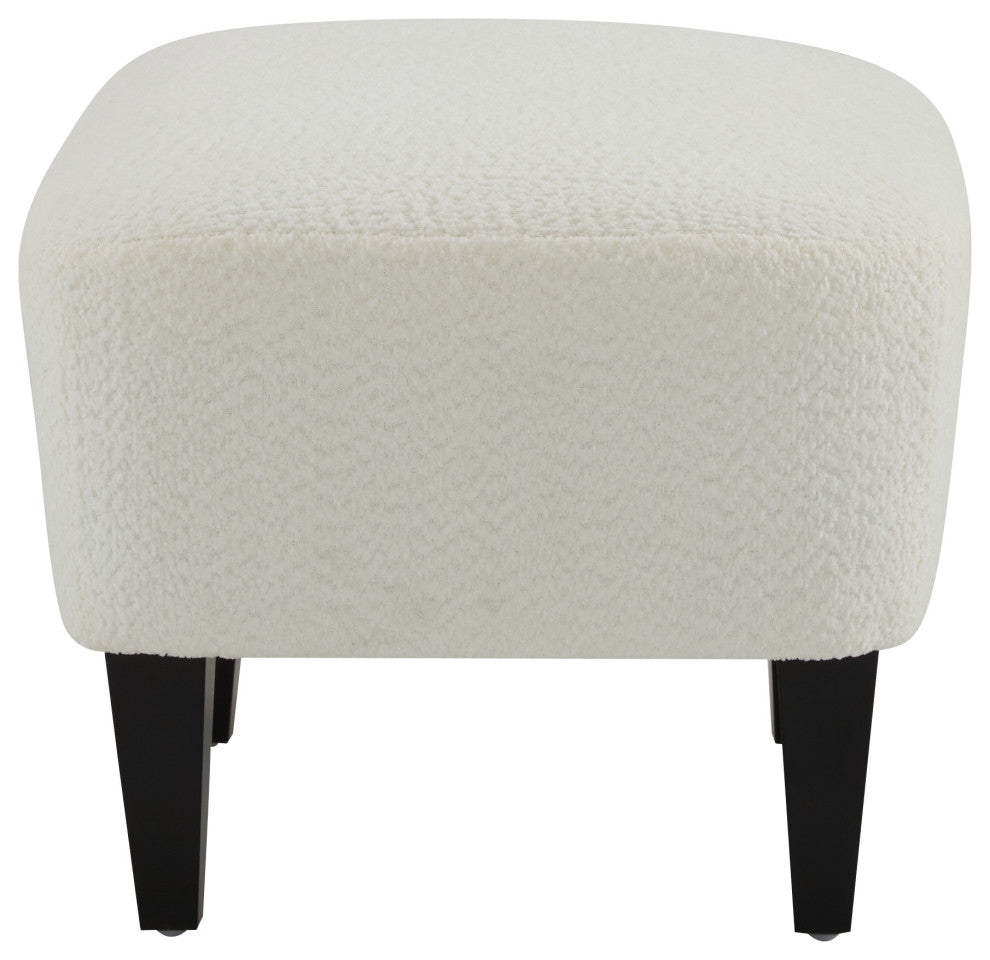 Gerald Boucle Upholstered Club Chair and Ottoman Set, Off White