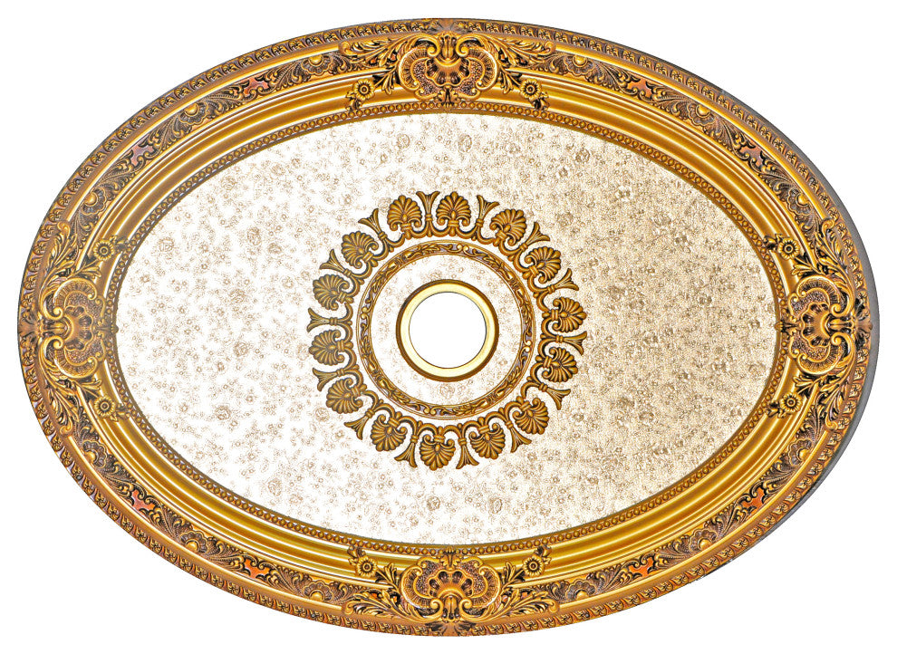 Artistry Lighting, Oval 43"x32" Antique Gold Ceiling Medallion (ART0811-F-075)