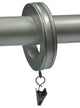 1 3/4" Banded Designer Curtain Rings, Pewter, Set of 14
