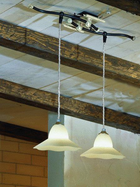 Country Line 1846 Pendant, Verdigris And Rust, Satin White and Brick Red