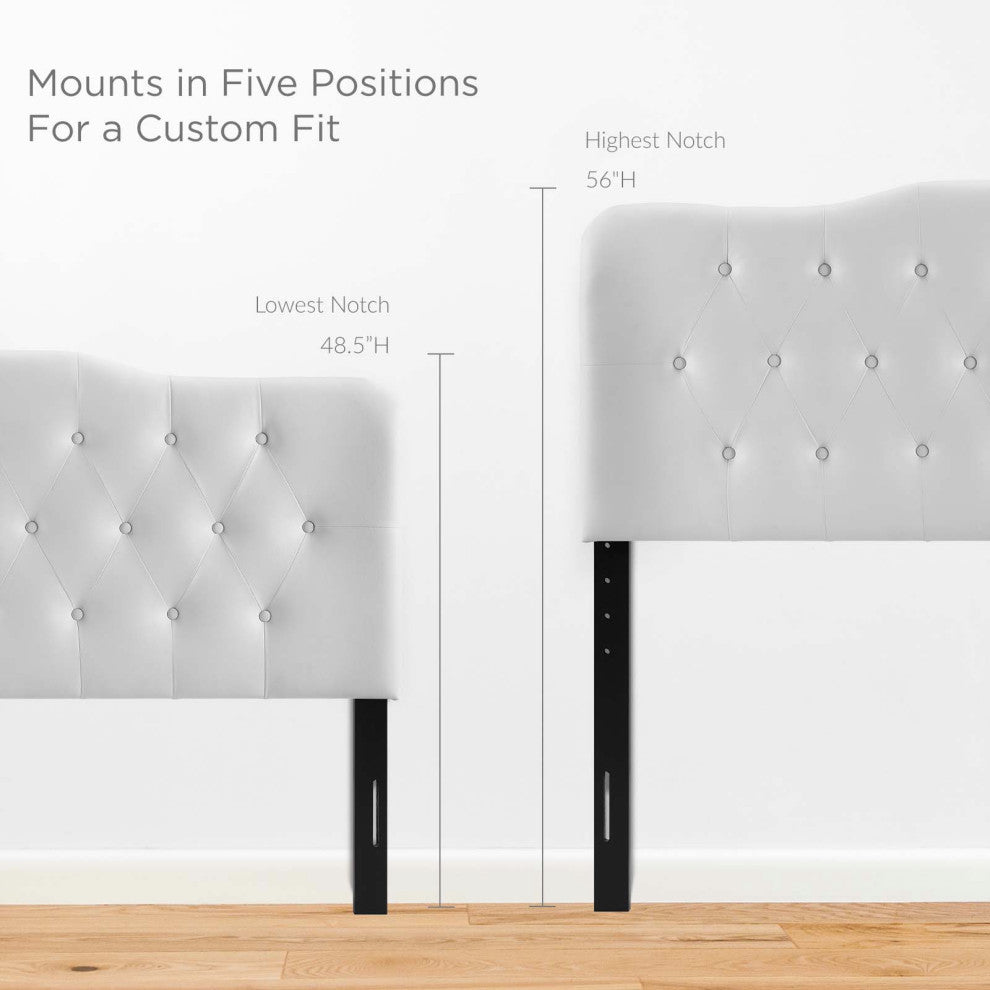 Annabel Queen Upholstered Vinyl Headboard - White