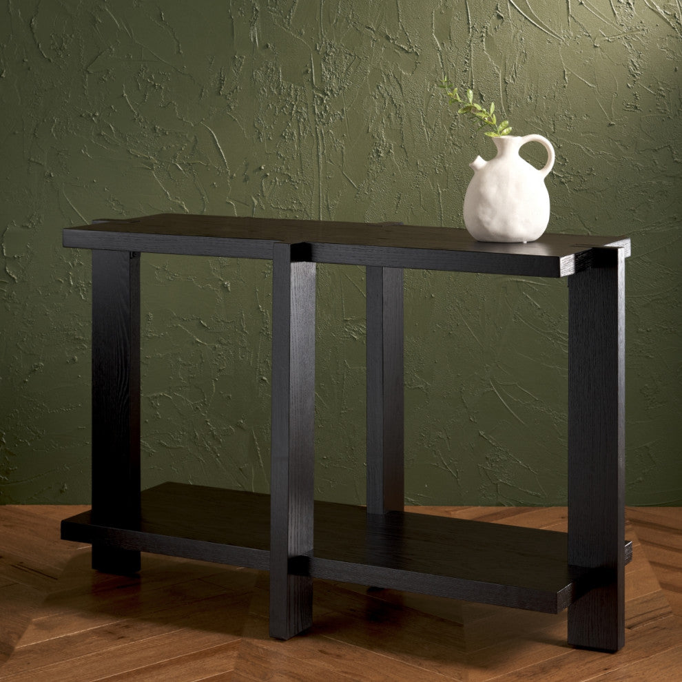 Safavieh Couture Quigley Rectangle Wood Console Table, Black