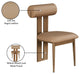 Dario Upholstered Dining Chair, Set of 2, Tan, Vegan Leather, Walnut Wood Look