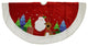 48" Red Velvet Fleece Border Print Applique Tree Skirt With Metallic Embroidery