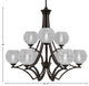 Zilo, 9 Light, Chandelier, Dark Granite Finish With 6" Clear Ribbed Glass