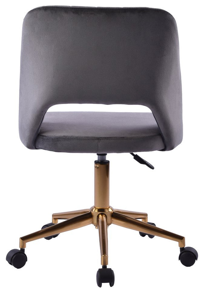 Maya Swivel Vanity Chair with 360 Degree Rotation, Dark Grey