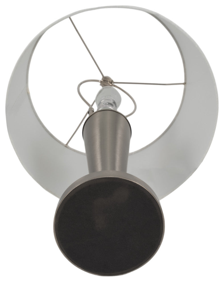 Metal, Set of 2, 25"H, Slim Cone Table Lamps, Nickel