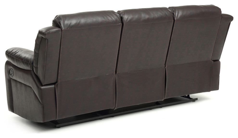 Springfield Reclining Sofa, Brown Faux Leather
