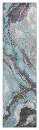 Machine Washable Indoor/Outdoor Chantille ACN1908 Teal 2'3" x 7'6" Runner Rug