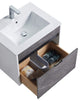 Alpine Wall Mount Bathroom Vanity and Sink, Slate Gray Marble, 24"