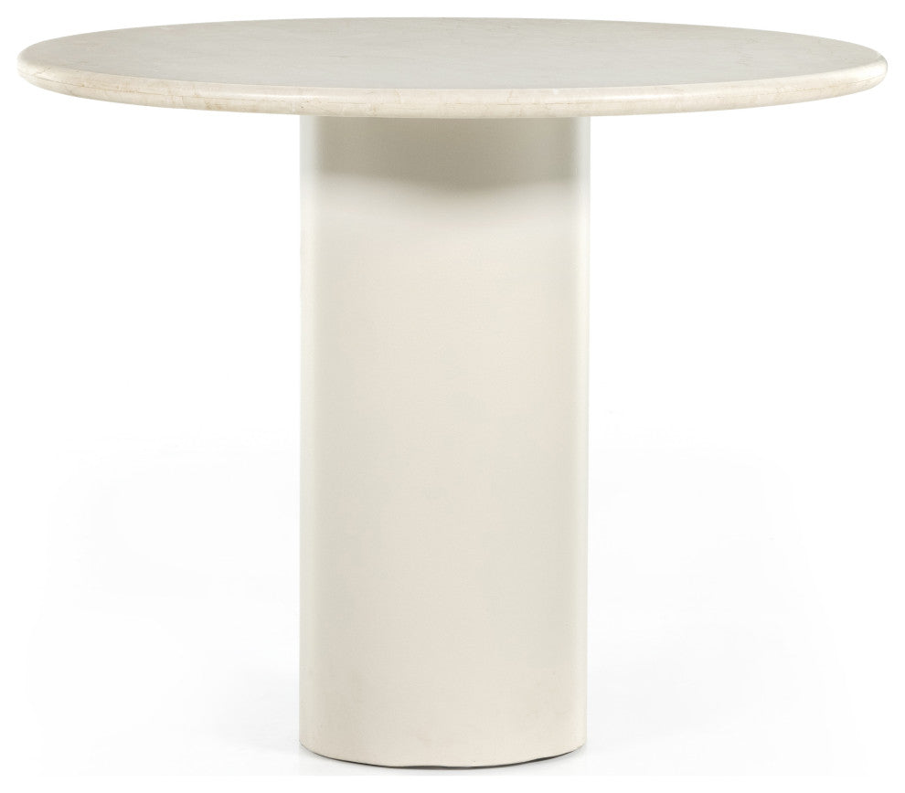 Belle Round Dining Table-Cream Marble