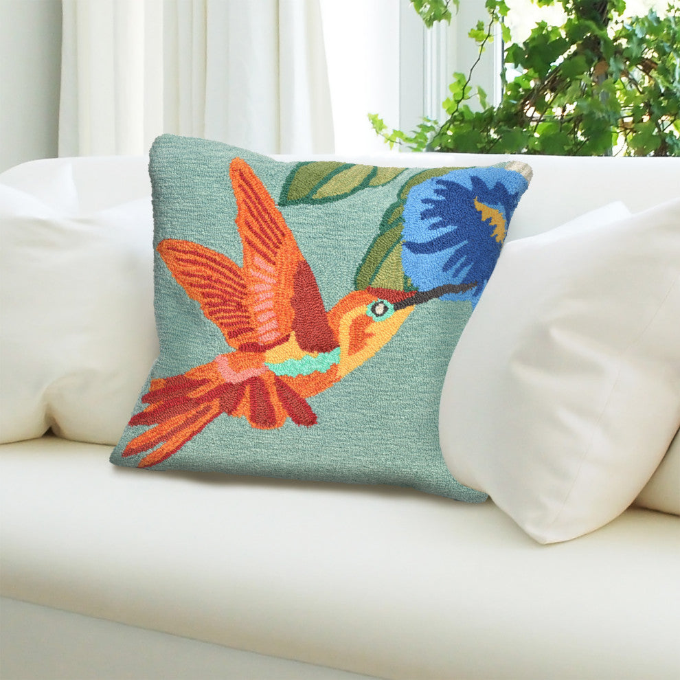 Frontporch Hummingbird Pillow, Sky