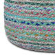 Margo Round Pouf, Braided Jute, Green