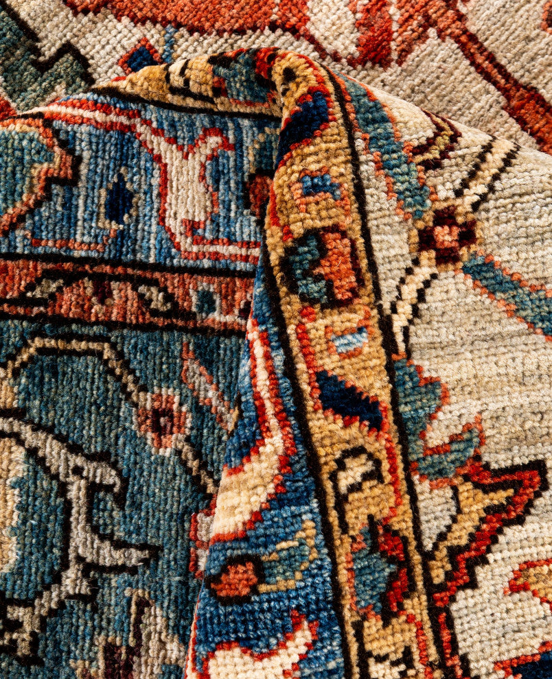 Serapi One-of-a-Kind Hand-Knotted Area Rug Ivory, 8'10" x 11'10"
