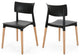 Isabel Dining Chair With Beech Wood Legs, Set of 2, Black, Natural