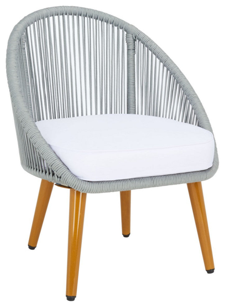 Safavieh Outdoor Halcott 4 Piece Living Set Grey / White