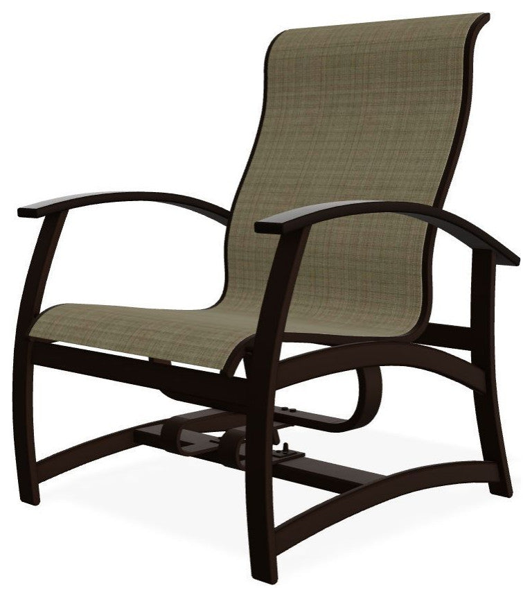 Belle Isle Sling Outdoor Hidden Motion Lounge Chair, Elevation Stone/Kona