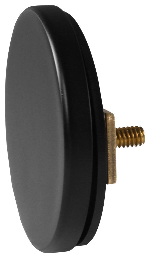 Floating No-Hole Overflow Faceplate In Polished Brass, Powder Coated Flat Black
