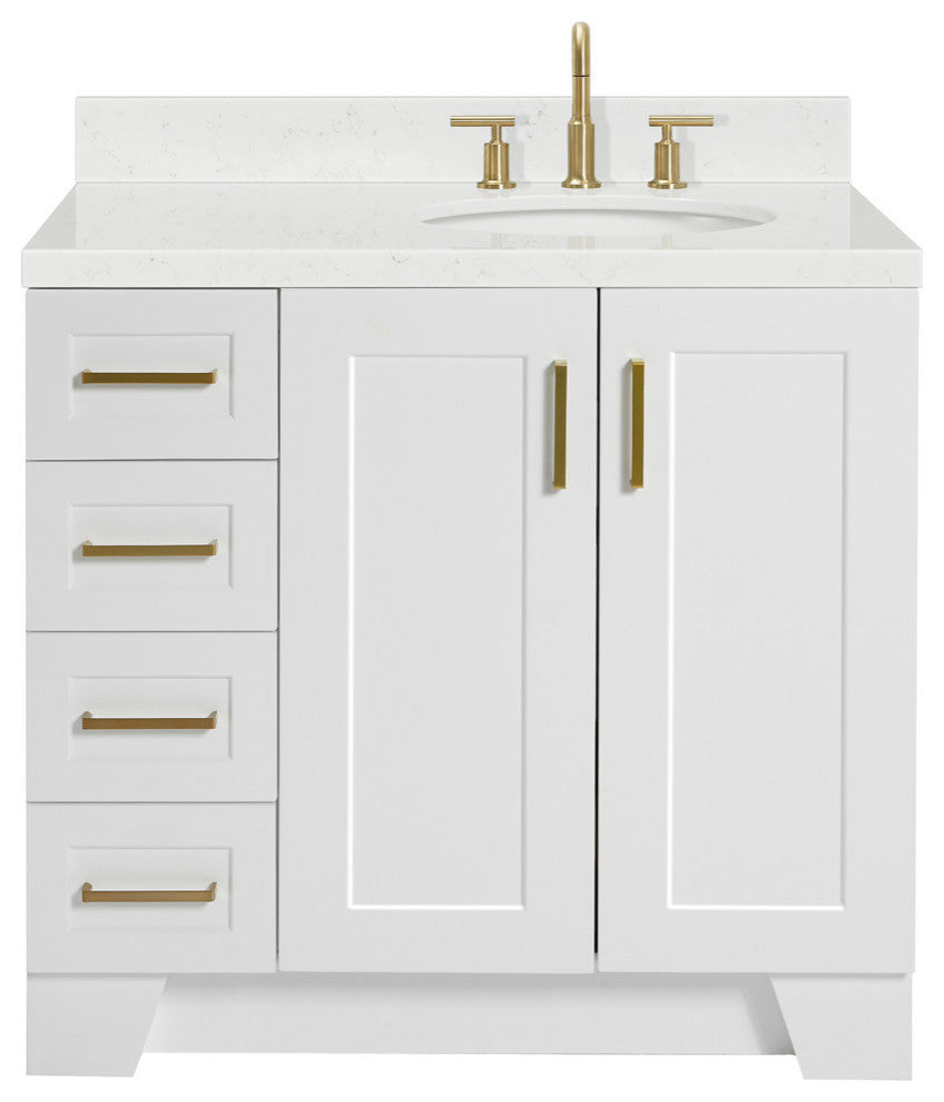 Ariel Taylor 36" Right Offset Single Oval Sink Bathroom Vanity