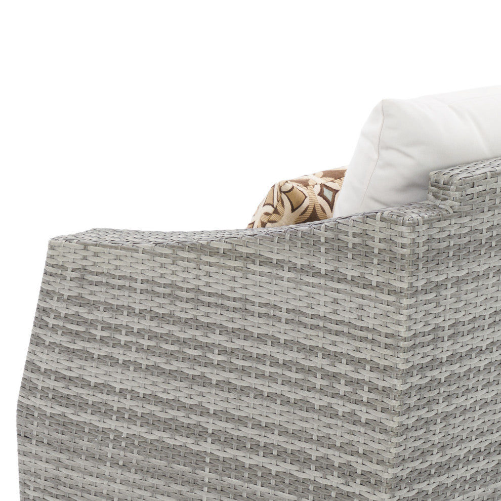 Cannes 2 Piece Sunbrella Outdoor Patio Sofa and Coffee Table Set, Cream