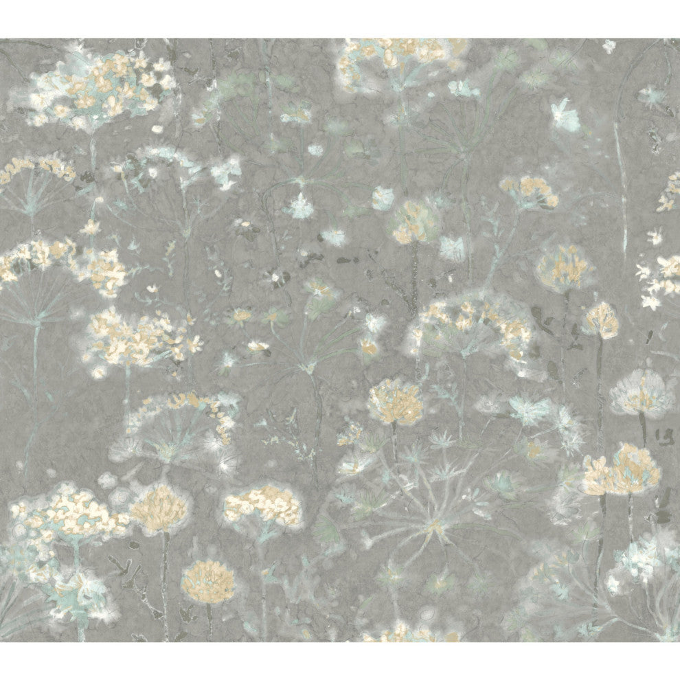Gray Botanical Fantasy Wallpaper