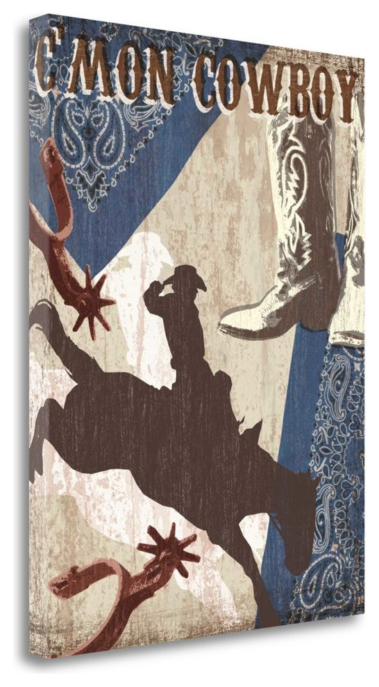 "Cmon Cowboy" By Tandi Venter,Ready to Hang Giclee Print on Gallery Wrap Canvas
