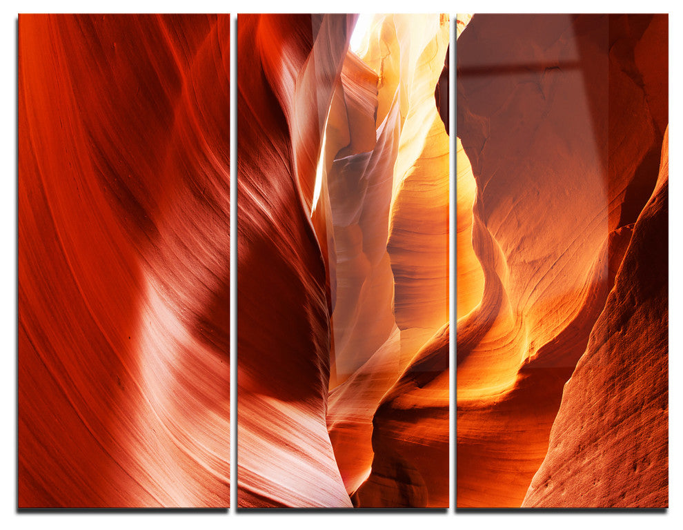 "Sunshine in Antelope Canyon" Photo Metal Wall Art, 3 Panels, 36"x28"