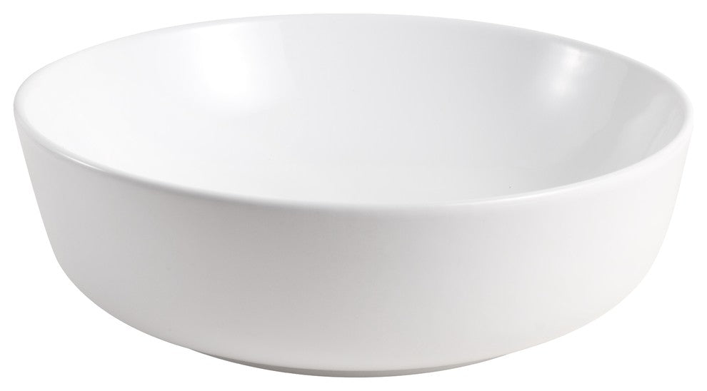 ELANTI EC1803 Porcelain Round Vessel Bathroom Sink, White