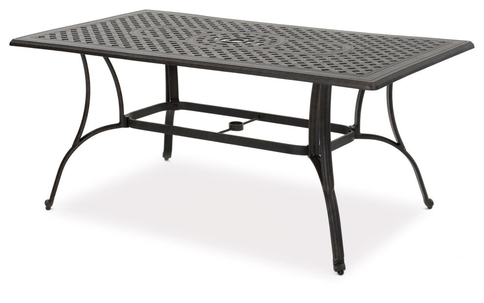 GDF Studio 7-Piece Fonzo Outdoor Bronze Cast Aluminum Rectangular Dining Set