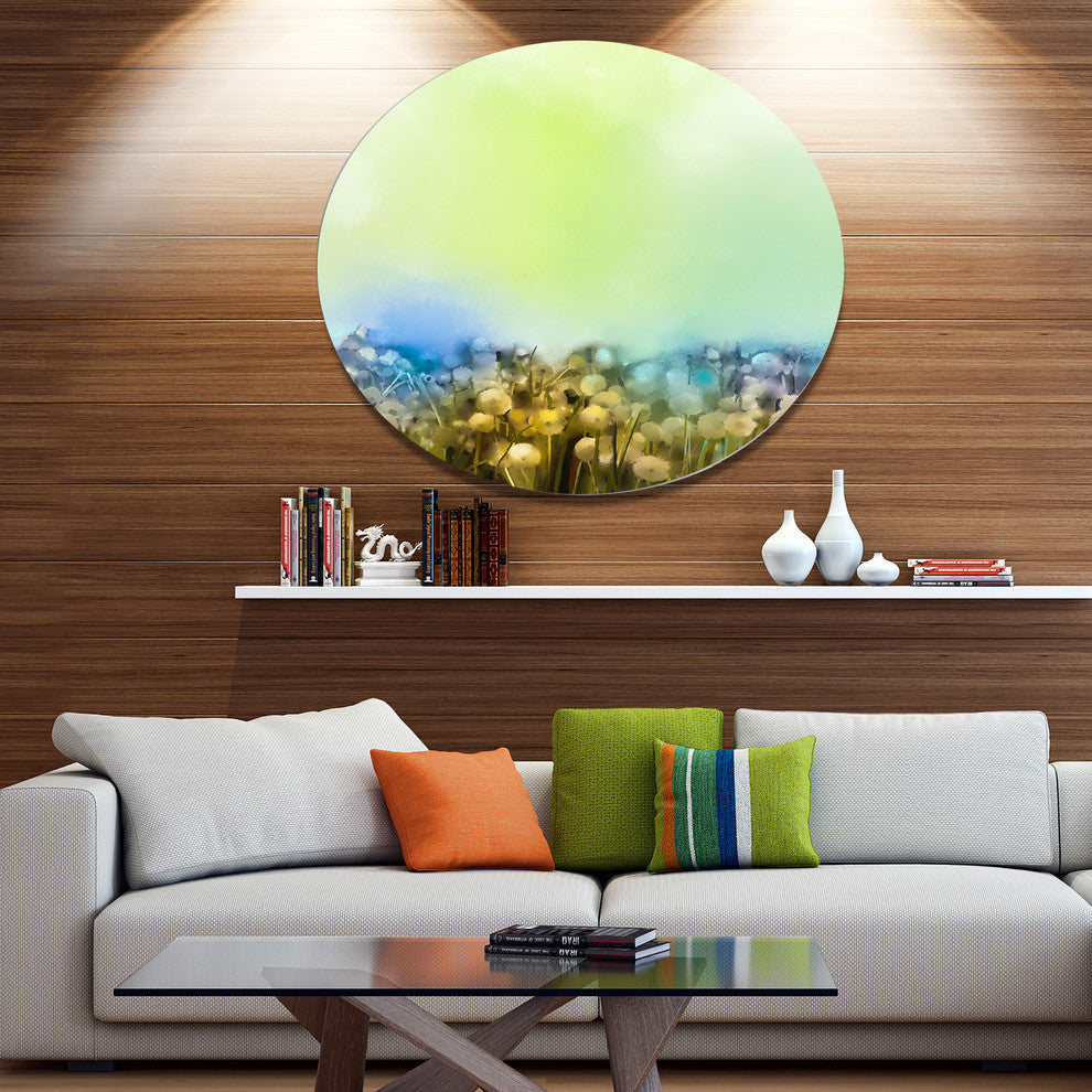 White Flowers Garden In Soft Color, Flower Round Wall Art, 23"