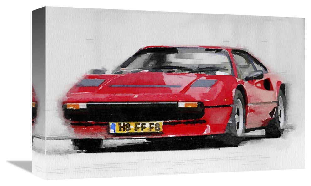 "Ferrari 208 GTB Turbo Watercolor" Fine Art Print