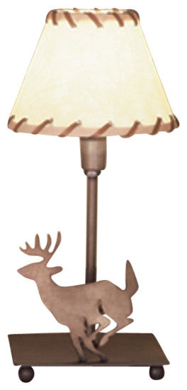 13H Lone Deer Faux Leather Accent Lamp