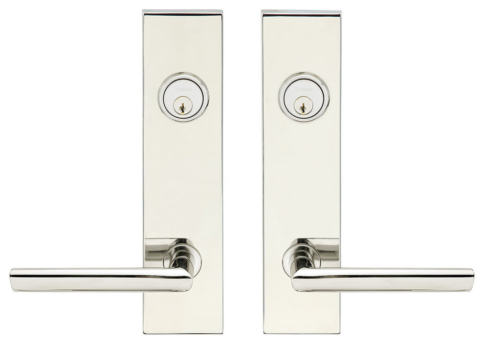 Stockholm Lever, Tubular Entry, Double Cylinder, Polished Stainless Steel