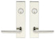 Stockholm Lever, Tubular Entry, Double Cylinder, Polished Stainless Steel