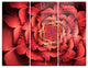 "Dense Fractal Pink Petals" Metal Wall Art, 3 Panels, 36"x28"