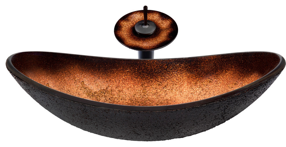 Rena Glass Vessel Sink Set, Oil Rubbed Bronze