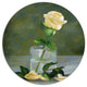 Rose Flower In Glass Watercolor, Floral Round Metal Wall Art, 23"