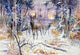 Charles Marion Russell A Deer in a Snowy Forest - 18" x 27" Premium Canvas Print