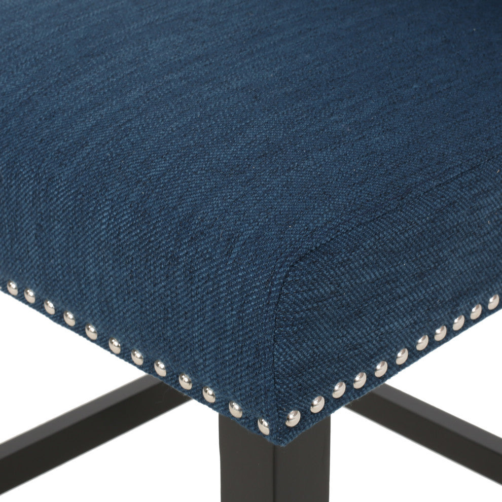 Plymouth Wingback Barstool, Navy Blue