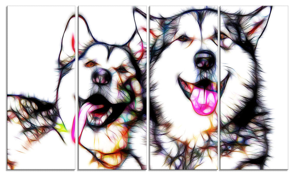 "Husky Buddies" Canvas Painting