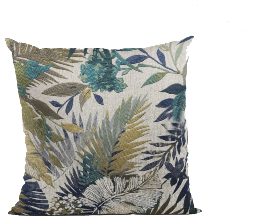 Camellia Floral Multi Color Luxury Throw Pillow, 18"x18"