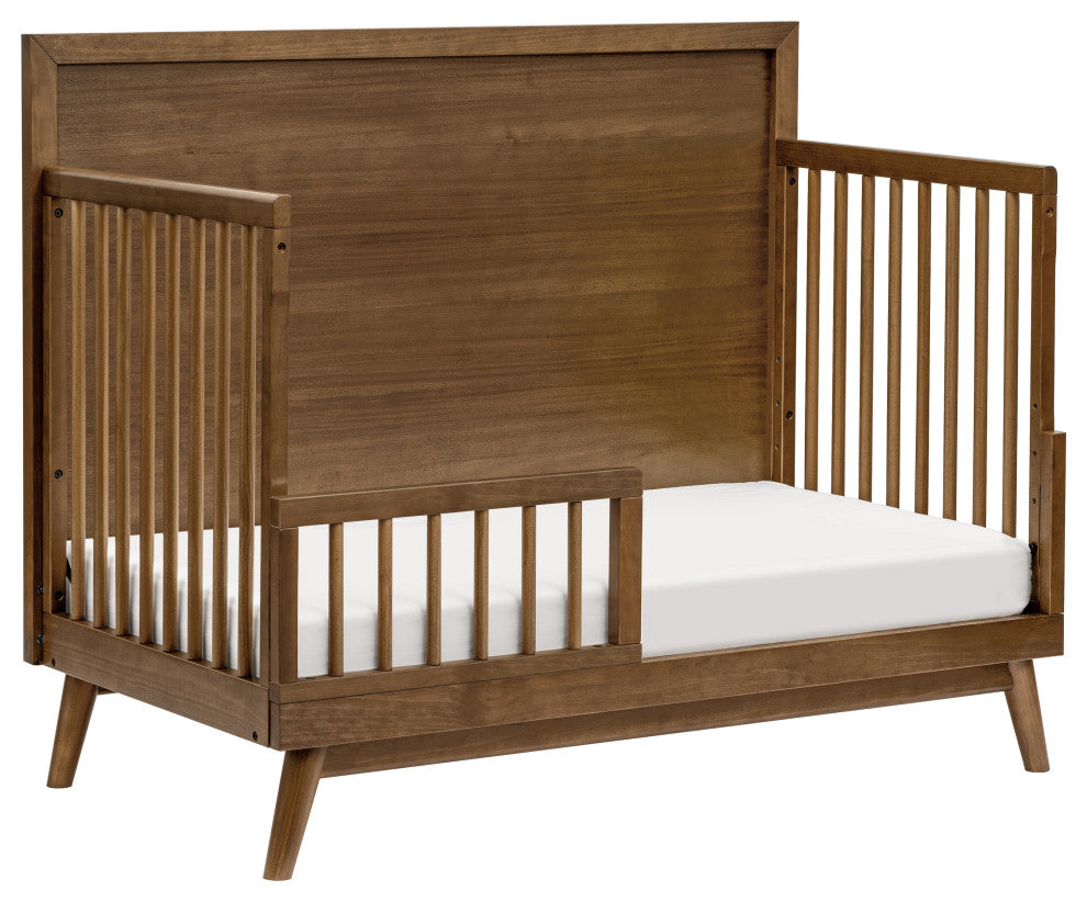 Palma 4-in-1 Convertible Crib With Toddler Bed Conversion Kit, Natural Walnut