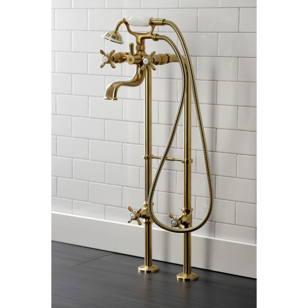 CCK246K7 Freestanding Tub Faucet Package With Supply Line, Brushed Brass