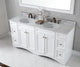 Talisa 72" Double Bathroom Vanity Set, White With Mirror, Round Basin