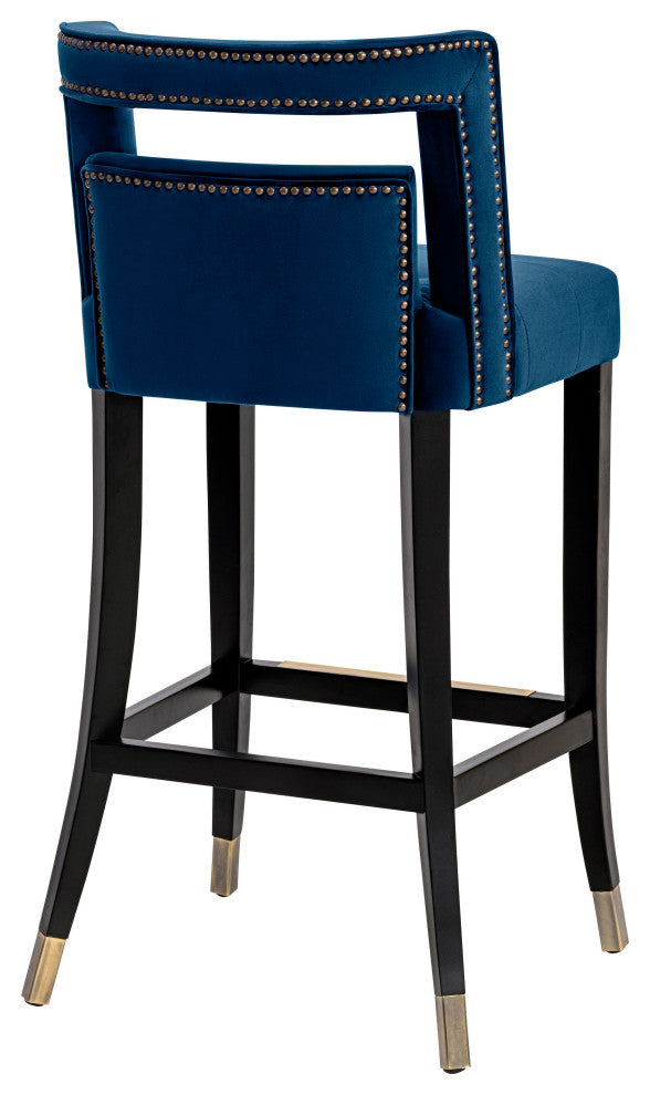 Hart Navy Velvet Counter Stool - Navy